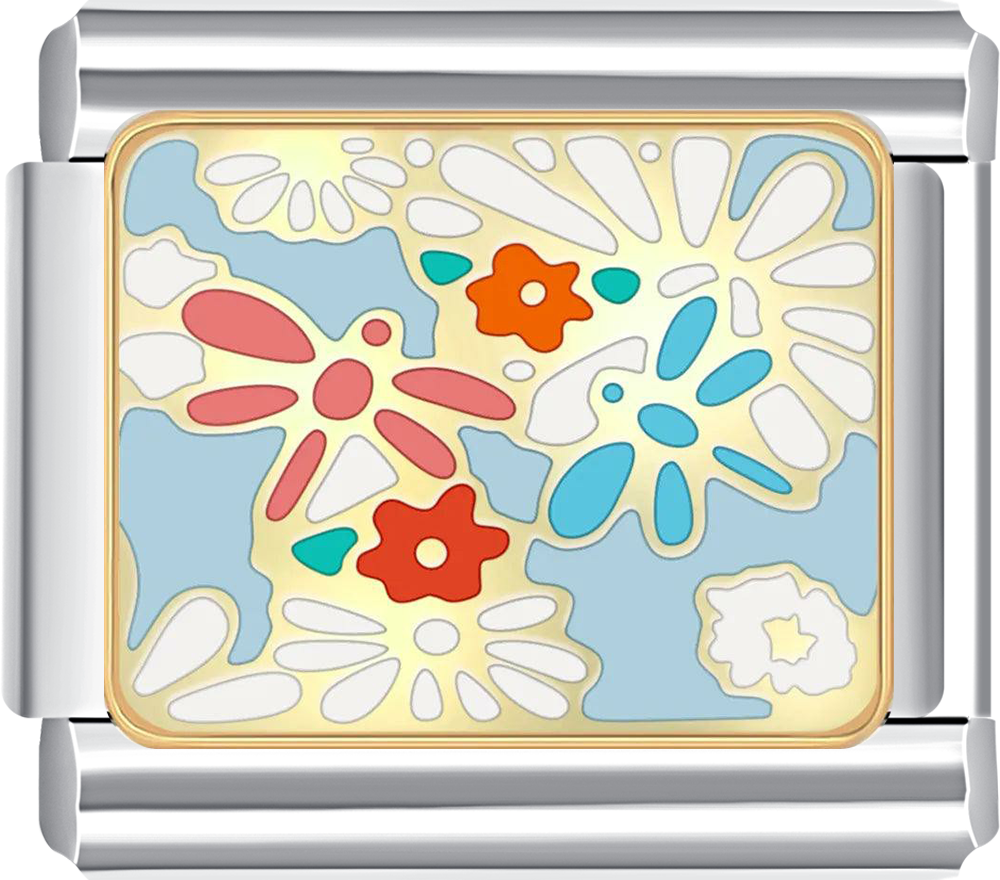 Floral design charm with colorful flowers
