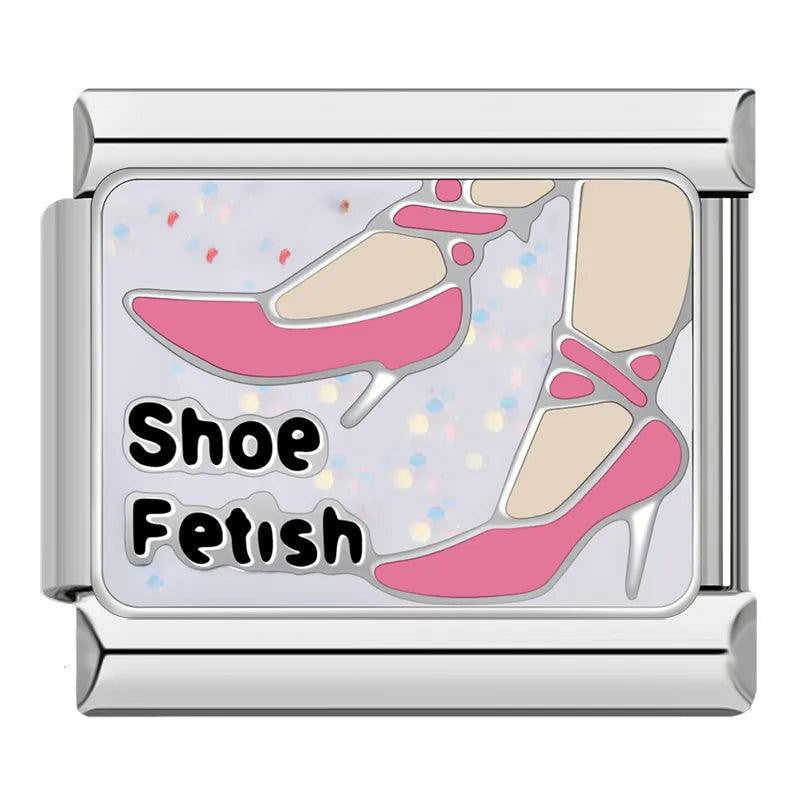 Pairs Of Pink Heels, Shoe Fetish, On Silver