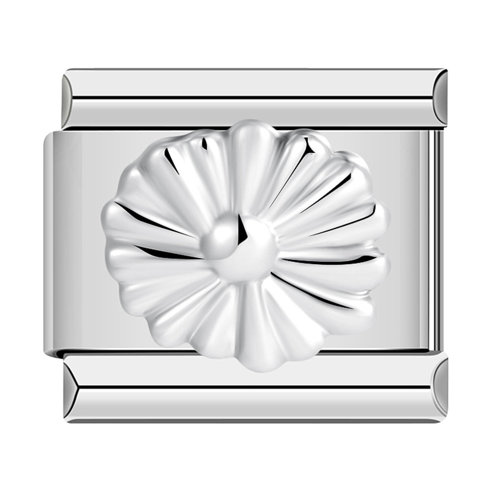 Silver Daisy With Yellow Stone Heart