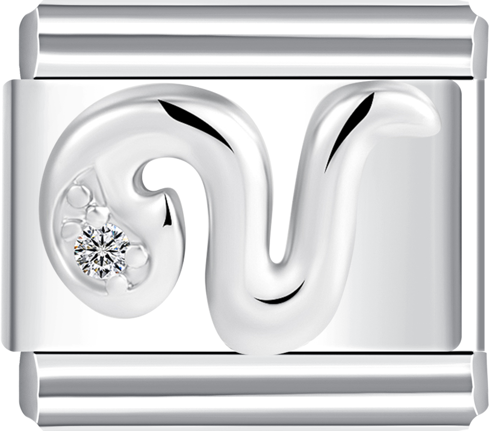 letter V in silver with stones italian charm bracelet custom bracelets for women