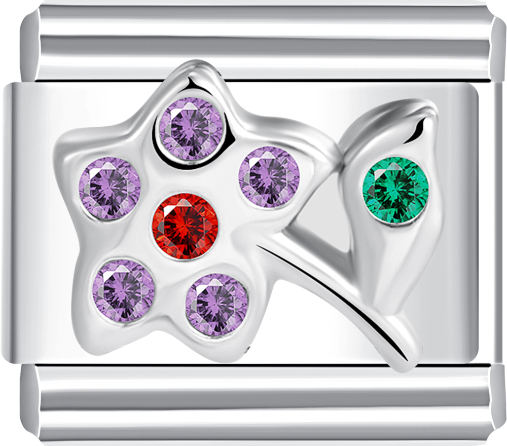 flower in silver italian charm bracelet stones personalized bracelets for women