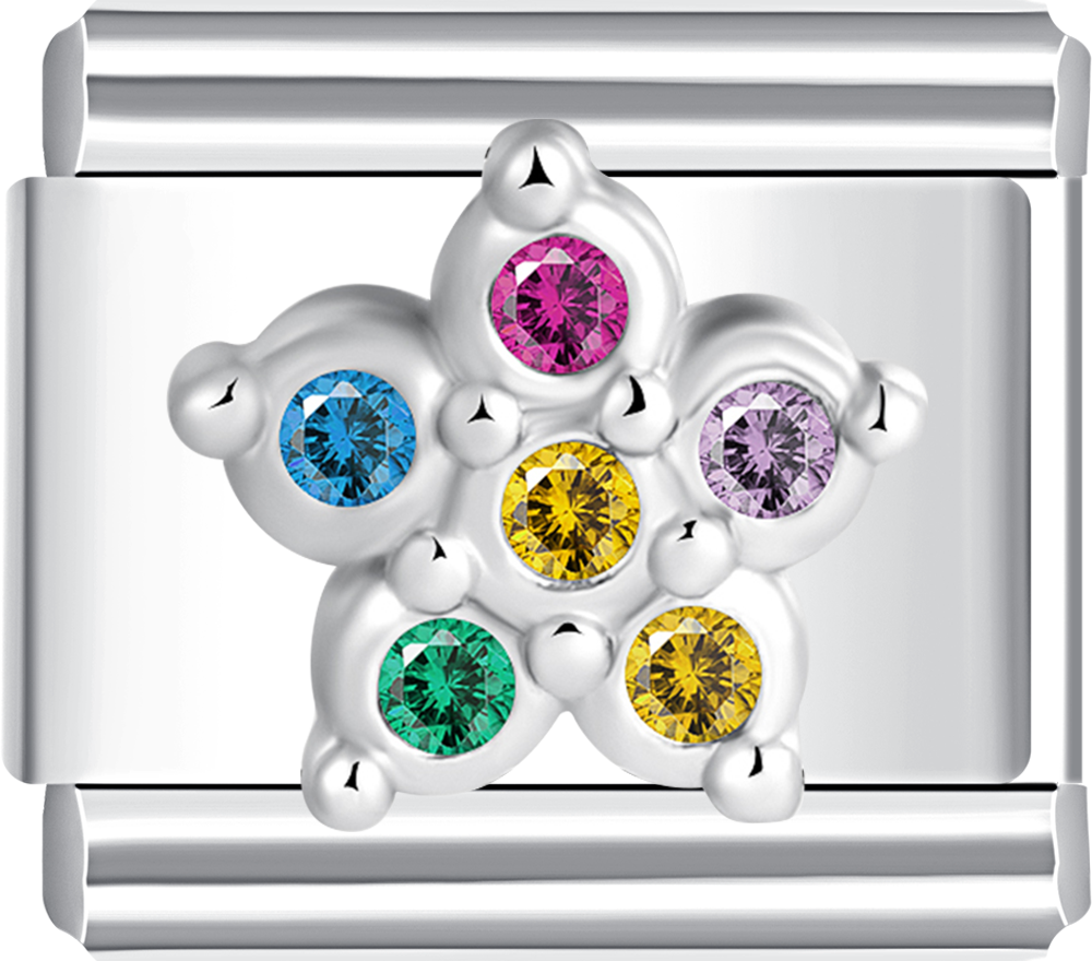 silver flower italian charm bracelet colorful personalized charms for charm bracelets