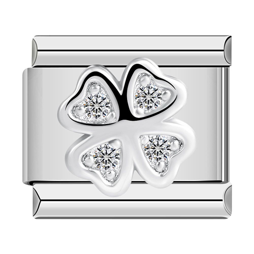 Silver Clover and White Stones