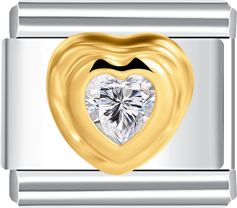 gold heart italian charm bracelet white stone personalized charms for charm bracelets