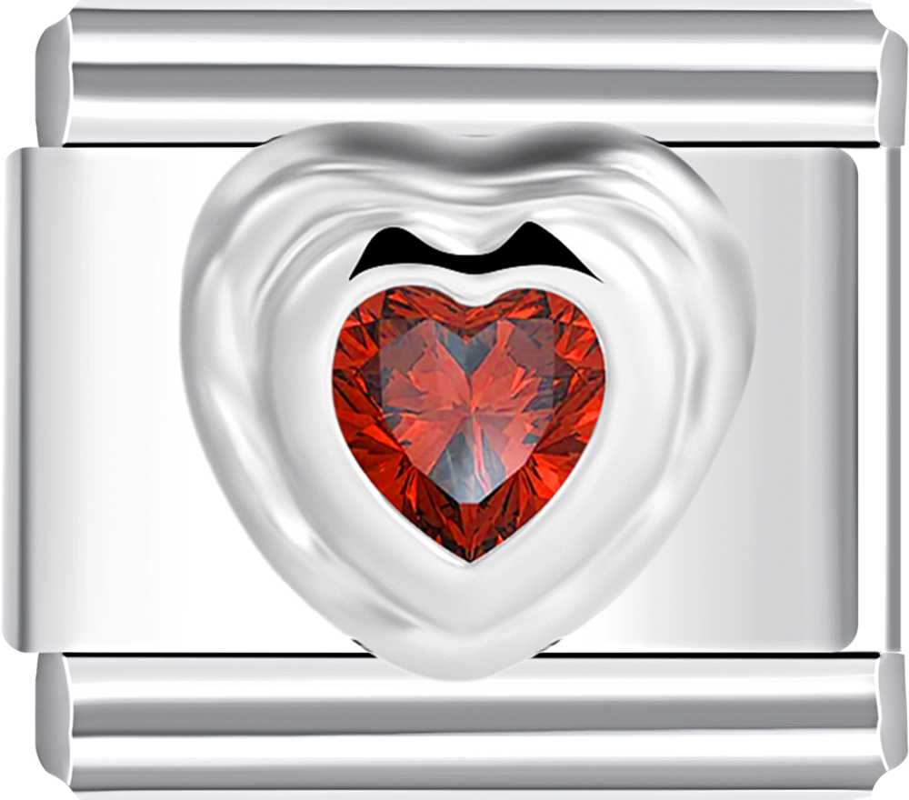 heart with red stone italian charm bracelet personalized charms for charm bracelets