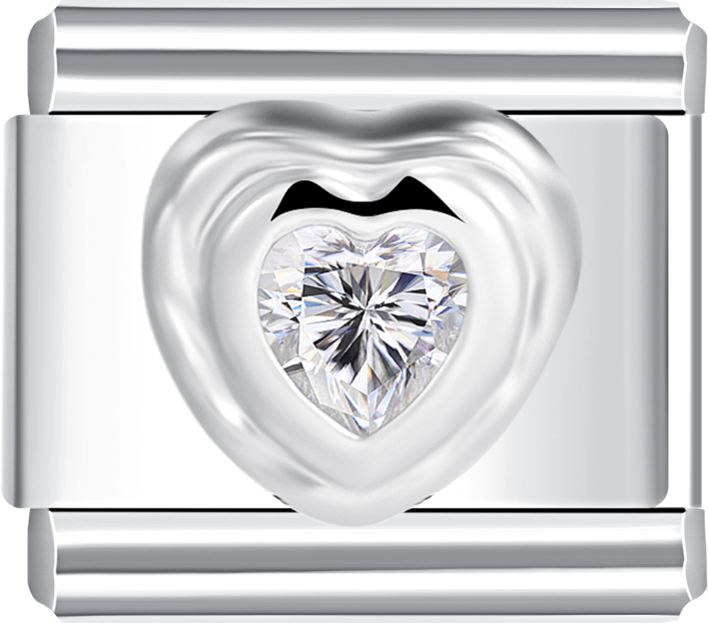 heart with white stone italian charm bracelet personalized charms for charm bracelets