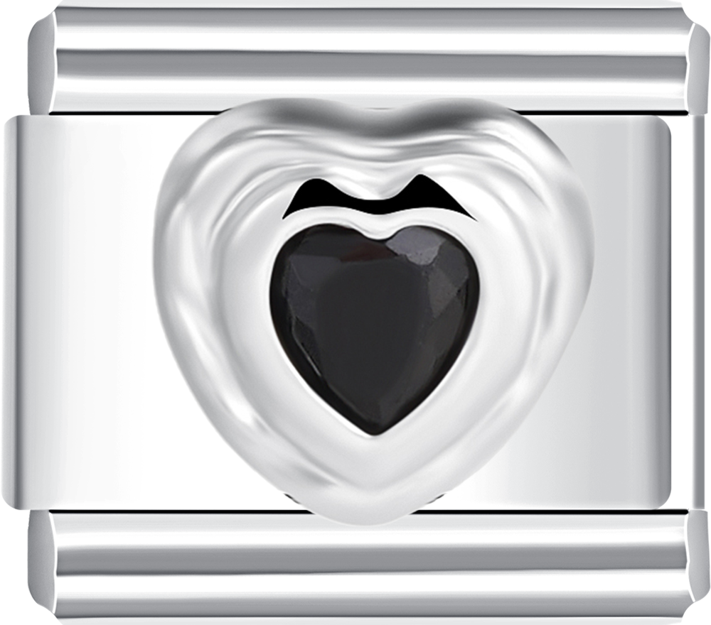 heart with black stone italian charm bracelet personalized charms for charm bracelets