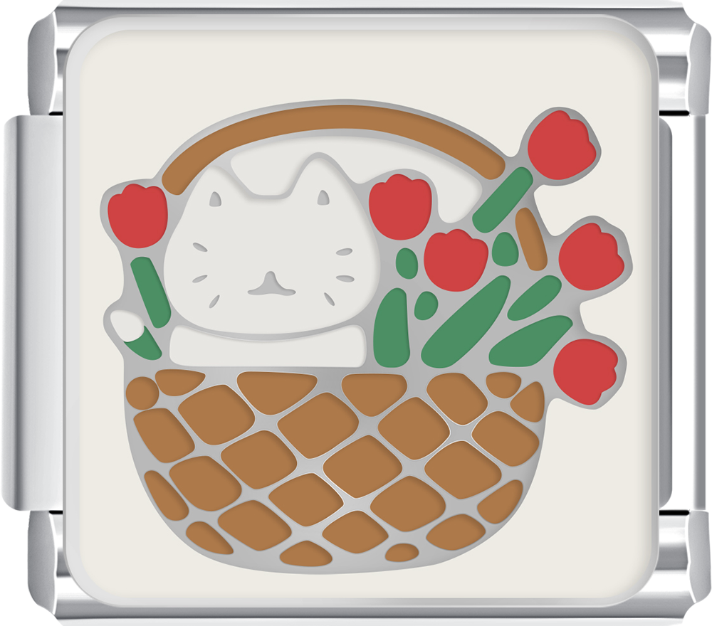 Basket Cat italian charm bracelet personalized bracelets for women