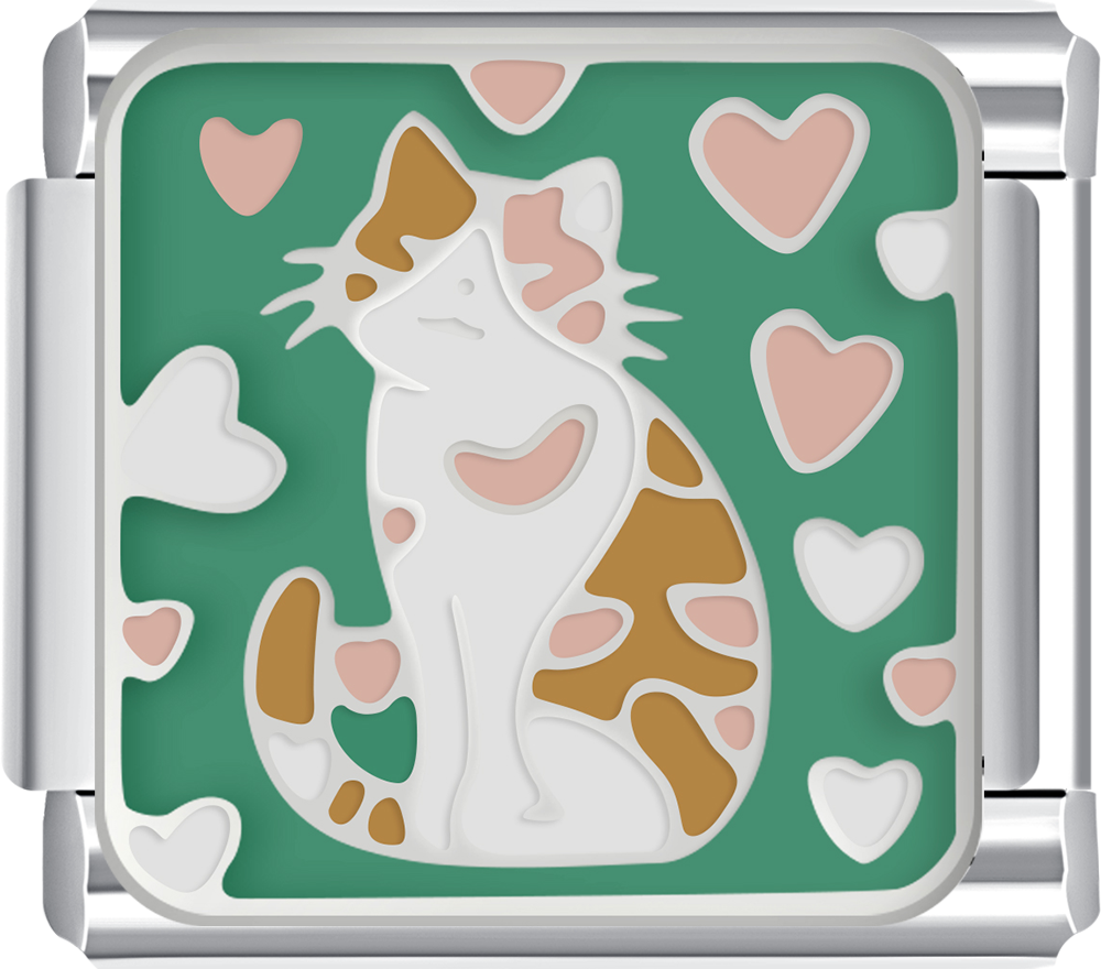 Hearts Cat italian charm bracelet personalized bracelets for women