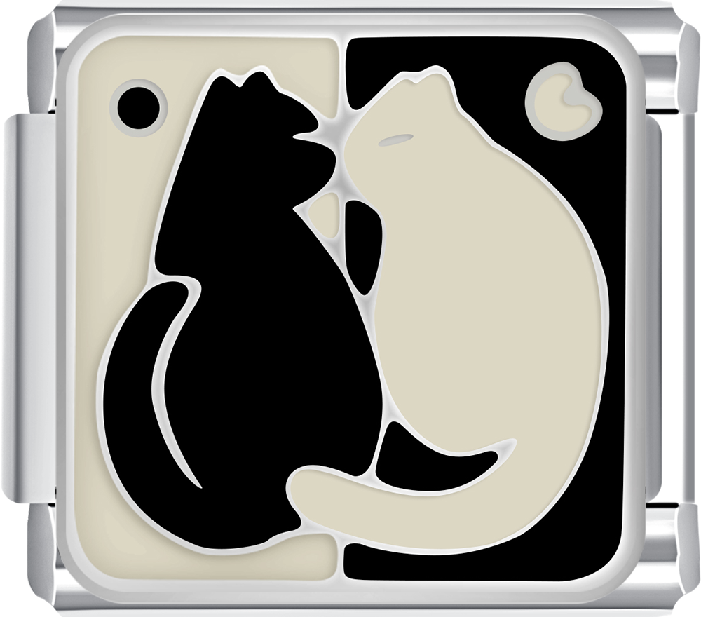 Yin Yang Cats italian charm bracelet personalized bracelets for women