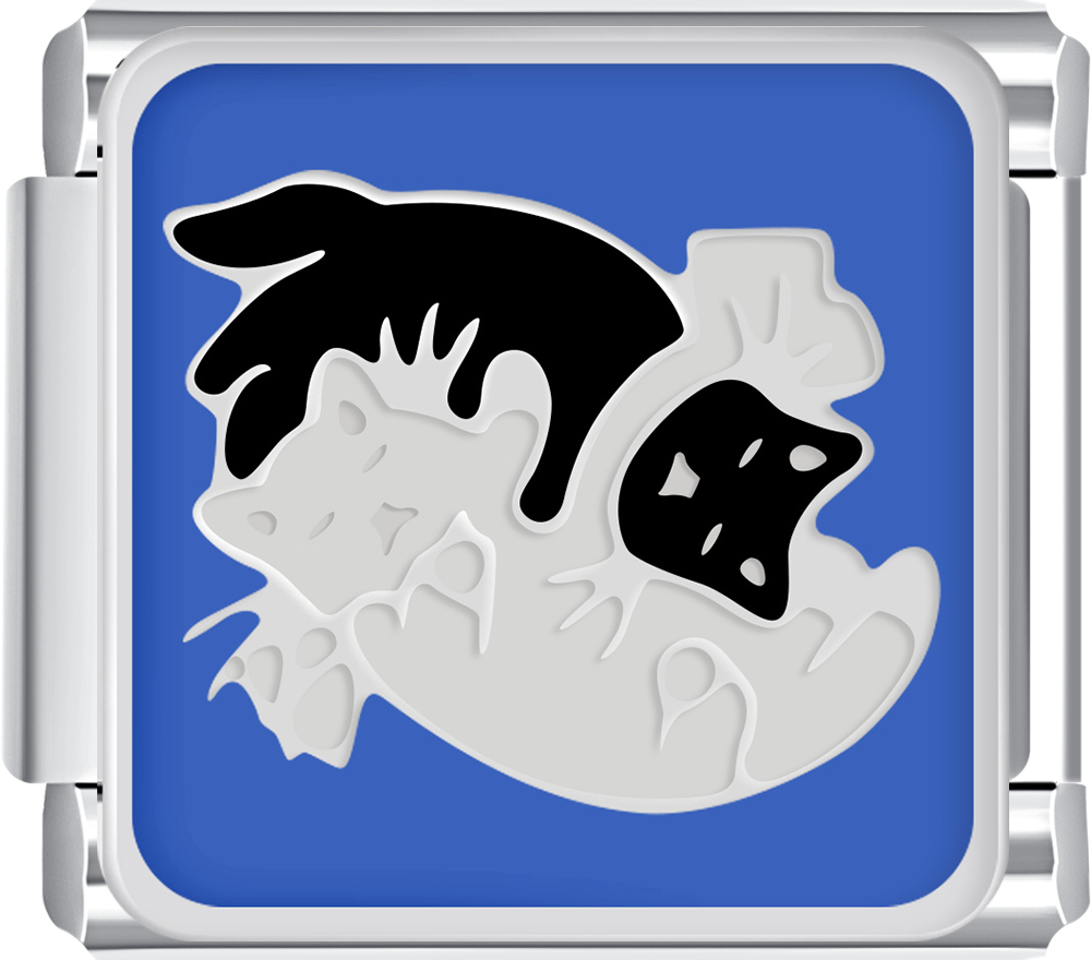 black & white cat pups italian charm bracelet for women custom charm bracelet