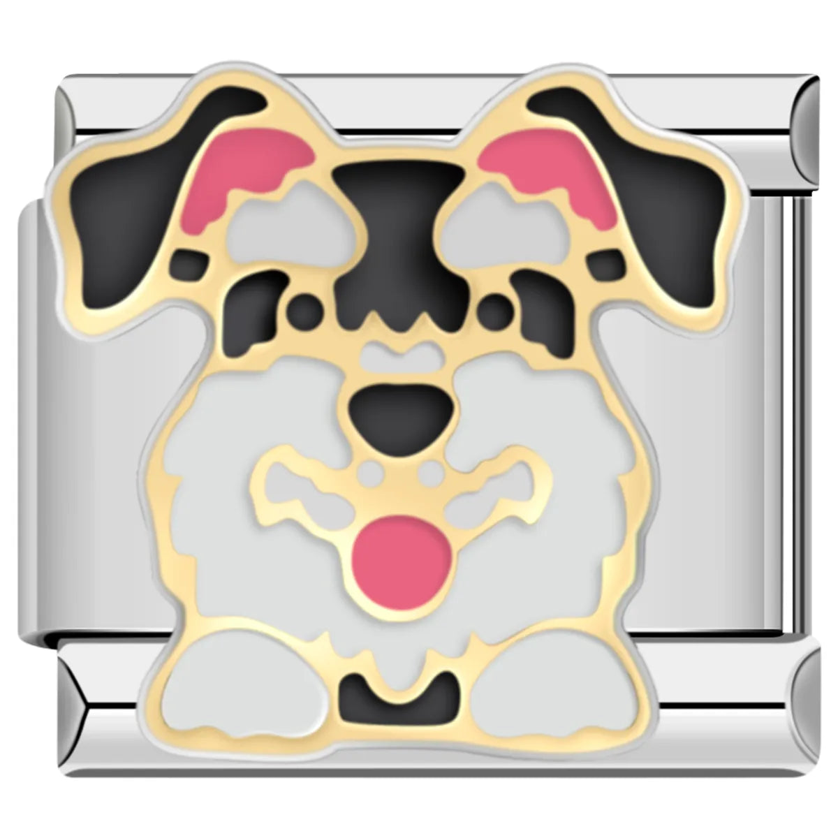 Bring home the joy of this playful Schnauzer! With its perky ears and sweet smile, this charm is perfect for those who love spirited, loyal companions.