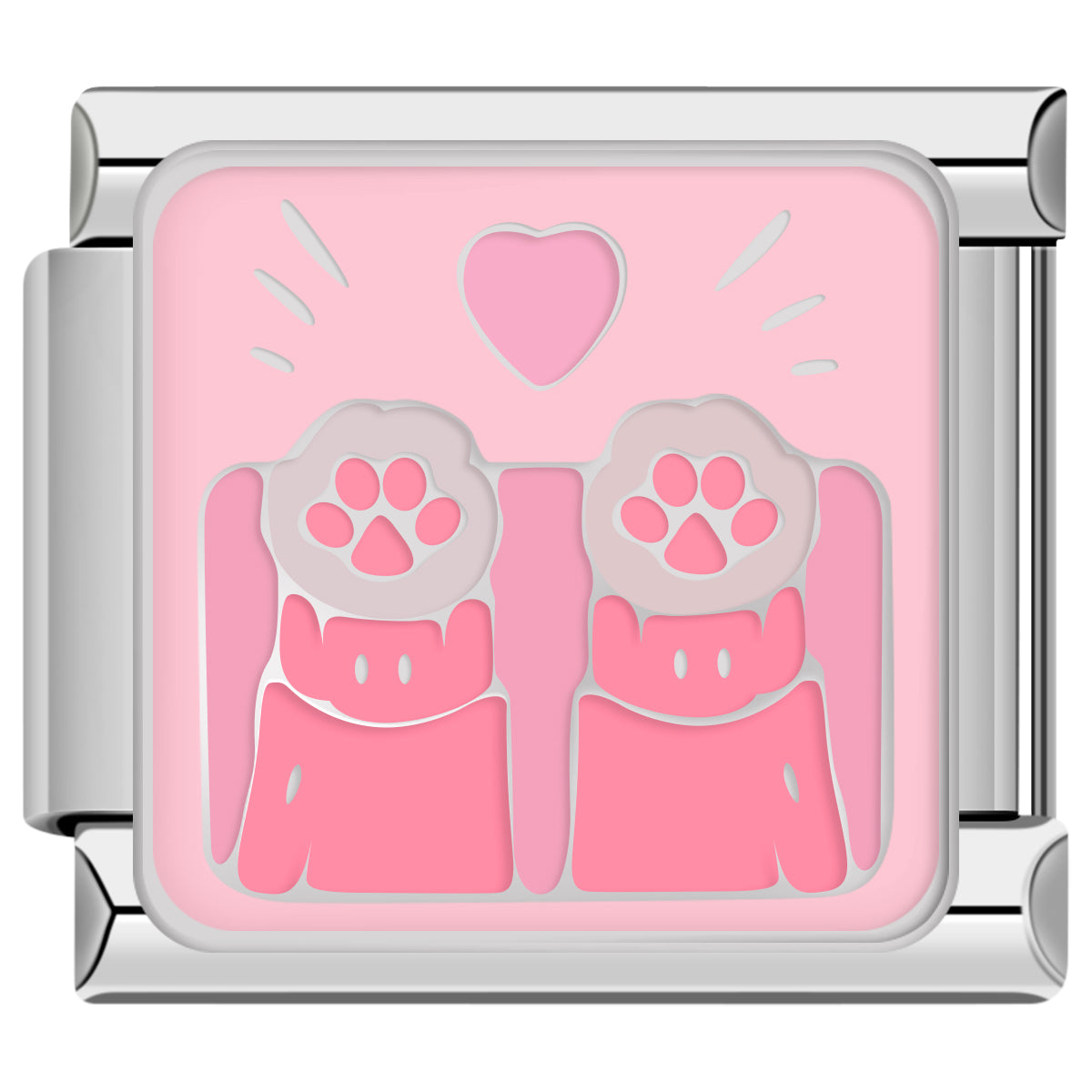 Cute paw print pink pet charm for italian charm bracelet custom bracelet accessory