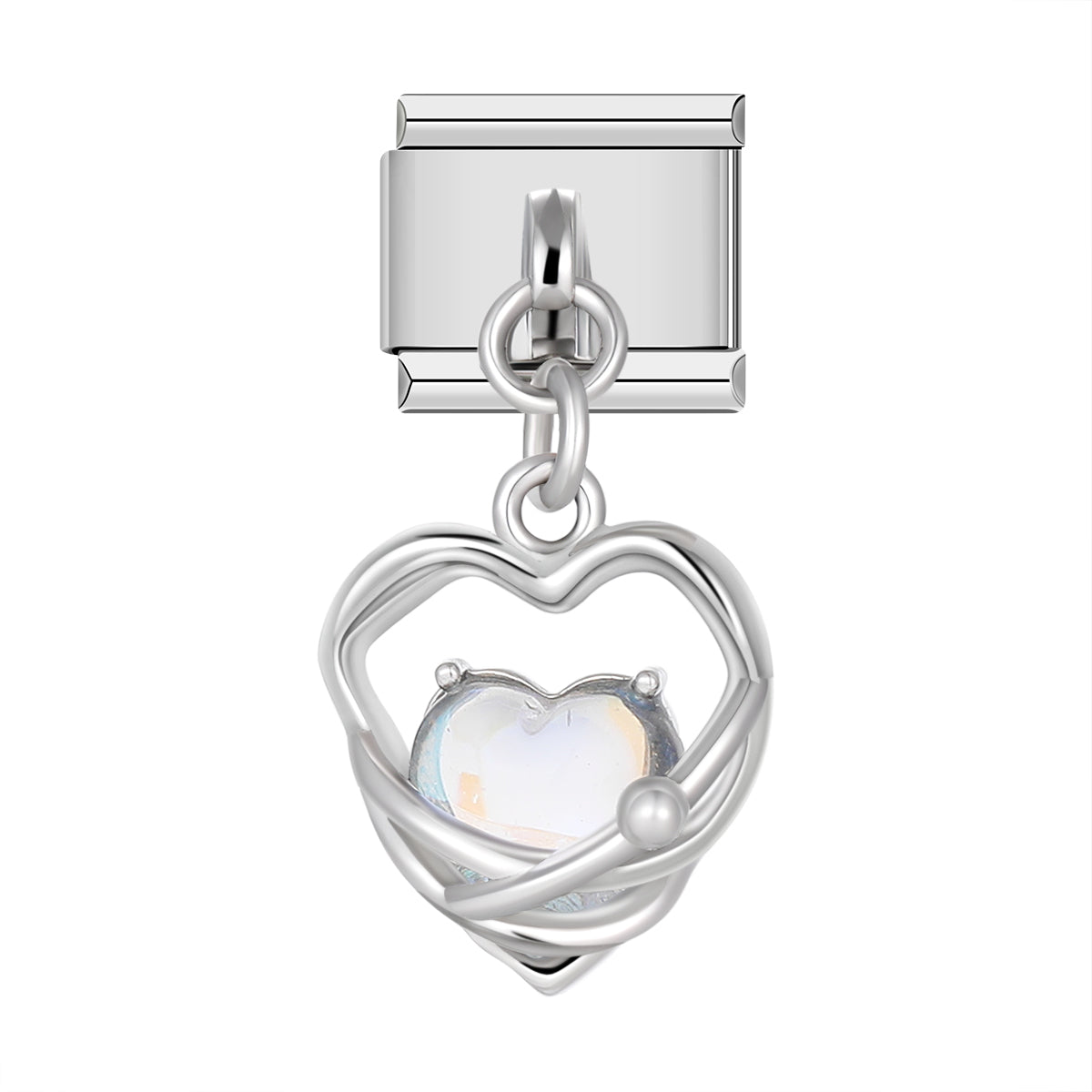 Royal Heart, on Silver italian charm bracelet personalized bracelets for women