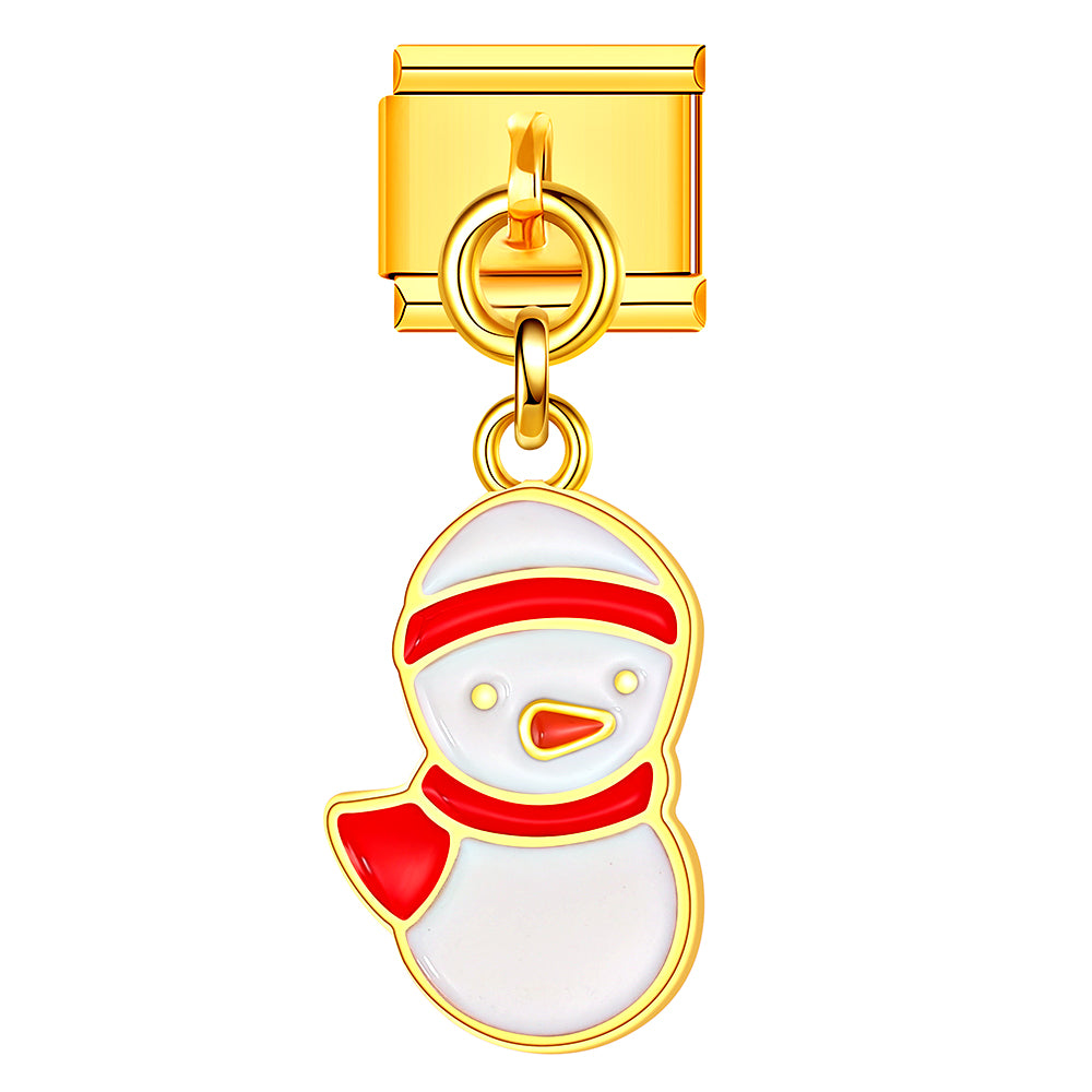Mini Santa charm for Italian bracelet. Small yet festive accent for Christmas jewelry lovers.