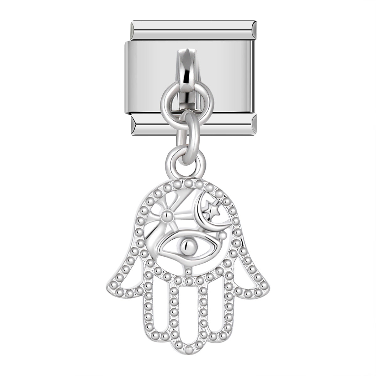 Silver Fatma's hand, on Silver italian charm bracelet personalized bracelets for women